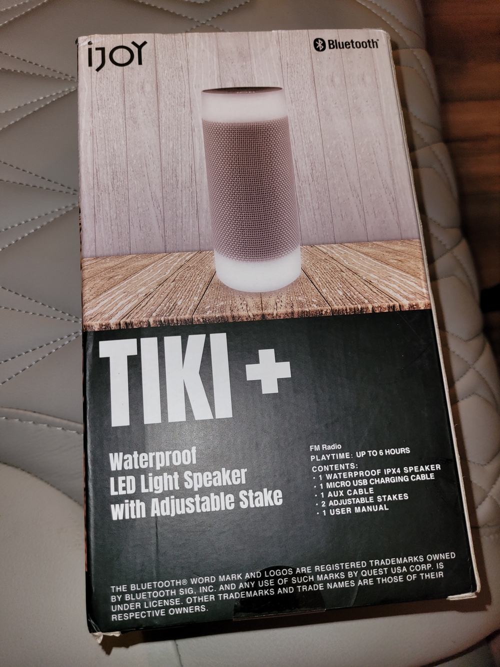 TIKI+ Waterproof LED Light Bluetooth Speaker - White